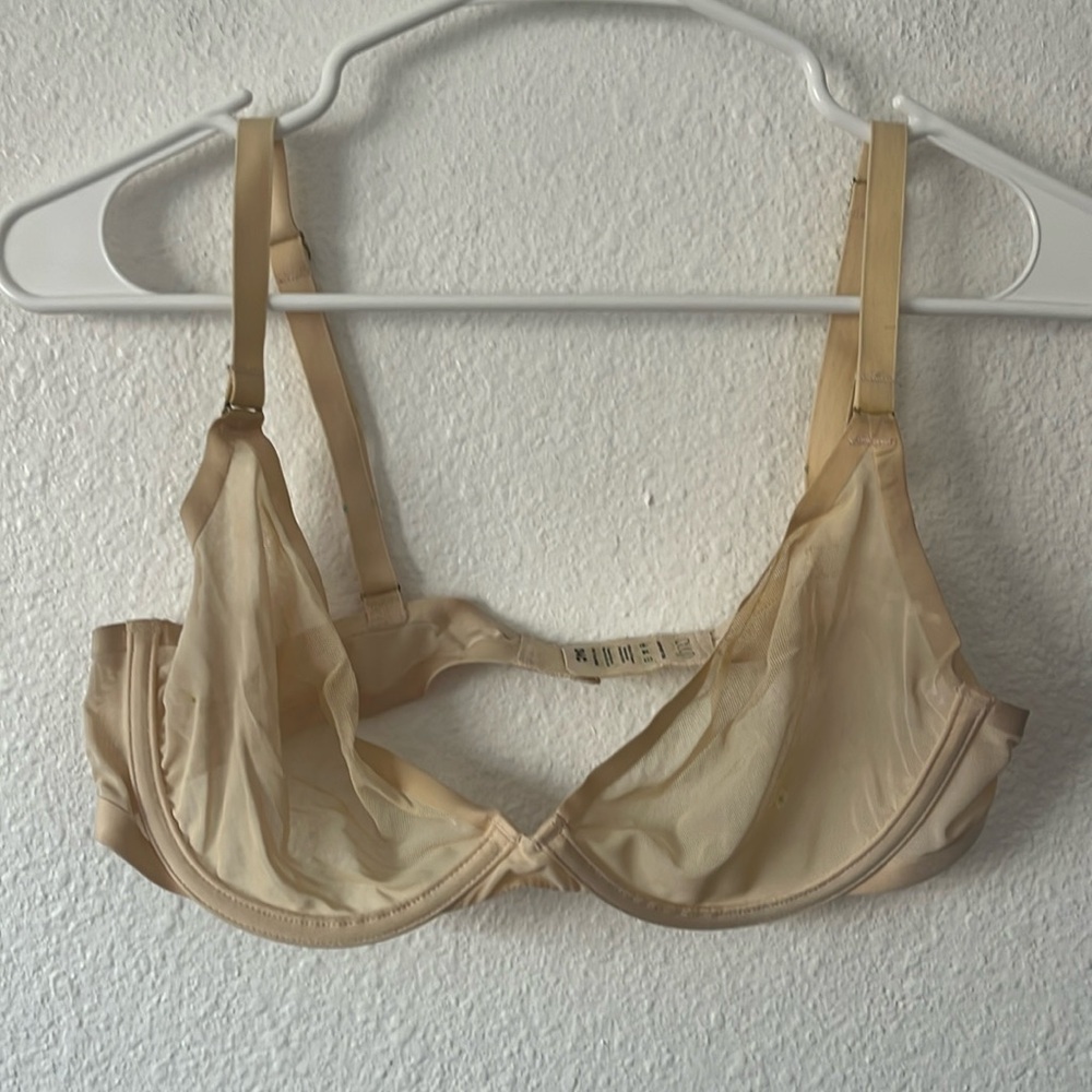 S1 Flawed Cuup Cream Mesh Bra Size 34C